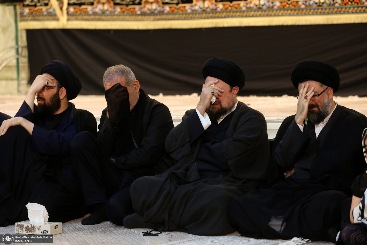 گریه‌های پزشکیان و سید حسن خمینی در شب عاشورا